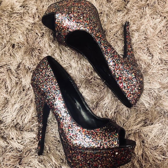 Charlotte Russe Shoes - Charlotte Russe Glitter Heels - NWOT
